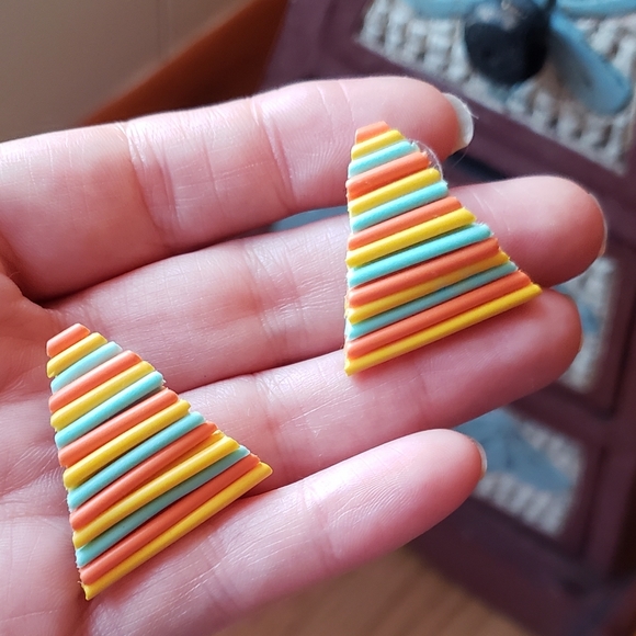 Recycled telephone wire earrings junk party brand - Picture 1 of 1